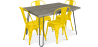 Buy Grey Hairpin 120x90 Dining Table + X4 Bistrot Metalix Chair Yellow 59923 in the United Kingdom