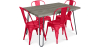 Buy Grey Hairpin 120x90 Dining Table + X4 Bistrot Metalix Chair Red 59923 home delivery