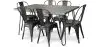 Buy Grey Hairpin 150x90 Dining Table + X6 Bistrot Metalix Chair Black 59924 - in the UK