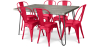 Buy Grey Hairpin 150x90 Dining Table + X6 Bistrot Metalix Chair Red 59924 in the United Kingdom