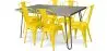 Buy Grey Hairpin 150x90 Dining Table + X6 Bistrot Metalix Chair Yellow 59924 home delivery
