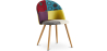 Buy Dining Chair Accent Patchwork Upholstered Scandi Retro Design Wooden Legs - Bennett Jay Multicolour 59935 - in the UK