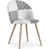 Buy Dining Chair - Upholstered in Black and White Patchwork - Bennett White / Black 59937 - in the UK