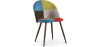 Buy Dining Chair Accent Patchwork Upholstered Scandi Retro Design Dark Wooden Legs - Bennett Fiona Multicolour 59939 - in the UK