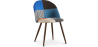 Buy Dining Chair Accent Patchwork Upholstered Scandi Retro Design Dark Wooden Legs - Bennett Piti Multicolour 59941 - in the UK