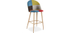 Buy Patchwork Upholstered Stool - Scandinavian Style - Bennett Multicolour 59944 - in the UK