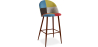 Buy Patchwork Upholstered Bar Stool Scandinavian Design with Dark Metal Legs - Bennett Fiona Multicolour 59949 - in the UK