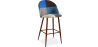 Buy Patchwork Upholstered Bar Stool Scandinavian Design with Dark Metal Legs - Bennett Piti Multicolour 59951 - in the UK