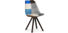 Buy Dining Chair Brielle Upholstered Scandi Design Dark Wooden Legs Premium - Patchwork Piti Multicolour 59958 - in the UK