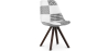 Buy Dining Chair Brielle Upholstered Scandi Design Dark Wooden Legs Premium - Patchwork Max White / Black 59959 - in the UK