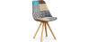 Buy Dining Chair Brielle Upholstered Scandi Design Wooden Legs Premium - Patchwork Amy Multicolour 59960 - in the UK