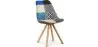 Buy Dining Chair Brielle Upholstered Scandi Design Wooden Legs Premium - Patchwork Piti Multicolour 59963 - in the UK