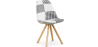 Buy Dining Chair Brielle Upholstered Scandi Design Wooden Legs Premium - Patchwork Max White / Black 59964 - in the UK