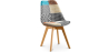Buy Dining Chair Brielle Upholstered Scandi Design Wooden Legs Premium New Edition - Patchwork Amy Multicolour 59970 - in the UK