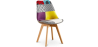 Buy Dining Chair Brielle Upholstered Scandi Design Wooden Legs Premium New Edition - Patchwork Jay Multicolour 59972 - in the UK