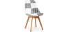 Buy Dining Chair Brielle Upholstered Scandi Design Wooden Legs Premium New Edition - Patchwork Max White / Black 59974 - in the UK