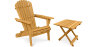 Buy Garden Chair + Table Adirondack Wood Outdoor Furniture Set - Anela Natural wood 60008 - in the UK