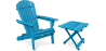 Buy Garden Chair + Table Adirondack Wood Outdoor Furniture Set - Anela Turquoise 60008 in the United Kingdom