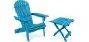 Buy Garden Chair + Table Adirondack Wood Outdoor Furniture Set - Anela Turquoise 60008 in the United Kingdom