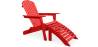 Buy Adirondack long Chair + Footrest Wood Outdoor Furniture Set - Anela Red 60009 - in the UK