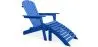 Buy Adirondack long Chair + Footrest Wood Outdoor Furniture Set - Anela Blue 60009 - prices