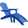 Buy Adirondack long Chair + Footrest Wood Outdoor Furniture Set - Anela Blue 60009 at MyFaktory