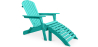Buy Adirondack long Chair + Footrest Wood Outdoor Furniture Set - Anela Green 60009 in the United Kingdom