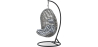 Buy Hanging Garden Chair Rattan Synthetic Design Boho Bali Egg Style - Etania Grey 60017 - in the UK