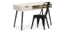 Buy Desk Table Wooden Design Scandinavian Style Viggo + Bistrot Metalix Chair New edition Black 60065 - in the UK
