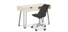 Buy Office Desk Table Wooden Design Hairpin Legs Scandinavian Style Hakon + Tulip swivel office chair with wheels Black 60067 - prices
