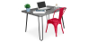 Buy Grey Hairpin 120x90 Desk Table + Bistrot Metalix Chair Red 60069 in the United Kingdom