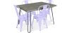 Buy Grey Hairpin 120x90 Dining Table + X4 Bistrot Metalix Chair Lavander 59923 with a guarantee