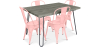 Buy Grey Hairpin 120x90 Dining Table + X4 Bistrot Metalix Chair Pastel orange 59923 - in the UK