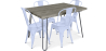 Buy Grey Hairpin 120x90 Dining Table + X4 Bistrot Metalix Chair Grey blue 59923 - prices