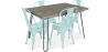 Buy Grey Hairpin 120x90 Dining Table + X4 Bistrot Metalix Chair Pale green 59923 at MyFaktory