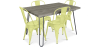 Buy Grey Hairpin 120x90 Dining Table + X4 Bistrot Metalix Chair Pastel yellow 59923 in the United Kingdom