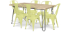 Buy Hairpin 150x90 Dining Table + X6 Bistrot Metalix Chair Pastel yellow 59922 in the United Kingdom