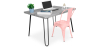 Buy Grey Hairpin 120x90 Desk Table + Bistrot Metalix Chair Pastel orange 60069 - in the UK
