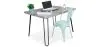 Buy Grey Hairpin 120x90 Desk Table + Bistrot Metalix Chair Pale green 60069 at MyFaktory
