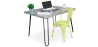 Buy Grey Hairpin 120x90 Desk Table + Bistrot Metalix Chair Pastel yellow 60069 in the United Kingdom