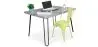 Buy Grey Hairpin 120x90 Desk Table + Bistrot Metalix Chair Pastel yellow 60069 in the United Kingdom