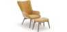 Buy Velvet upholstered armchair with footrest - Wub Yellow 60097 - in the UK