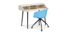 Buy Office Desk Table Wooden Design Scandinavian Style Eldrid + Design Office Chair with Wheels Blue 60066 at MyFaktory