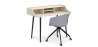 Buy Office Desk Table Wooden Design Scandinavian Style Eldrid + Design Office Chair with Wheels Grey 60066 in the United Kingdom