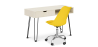 Buy Office Desk Table Wooden Design Hairpin Legs Scandinavian Style Hakon + Tulip swivel office chair with wheels Yellow 60067 home delivery