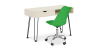 Buy Office Desk Table Wooden Design Hairpin Legs Scandinavian Style Hakon + Tulip swivel office chair with wheels Green 60067 - in the UK