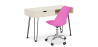 Buy Office Desk Table Wooden Design Hairpin Legs Scandinavian Style Hakon + Tulip swivel office chair with wheels Fuchsia 60067 home delivery