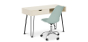 Buy Office Desk Table Wooden Design Hairpin Legs Scandinavian Style Hakon + Tulip swivel office chair with wheels Pastel green 60067 at MyFaktory