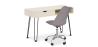 Buy Office Desk Table Wooden Design Hairpin Legs Scandinavian Style Hakon + Tulip swivel office chair with wheels Pastel Purple 60067 - prices