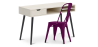 Buy Desk Table Wooden Design Scandinavian Style Viggo + Bistrot Metalix Chair New edition Purple 60065 in the United Kingdom
